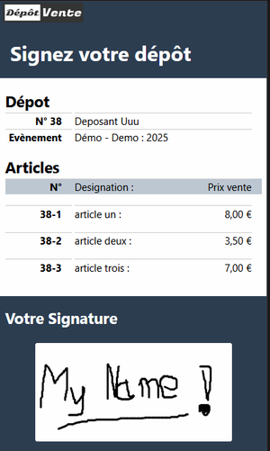 signature étape finale
